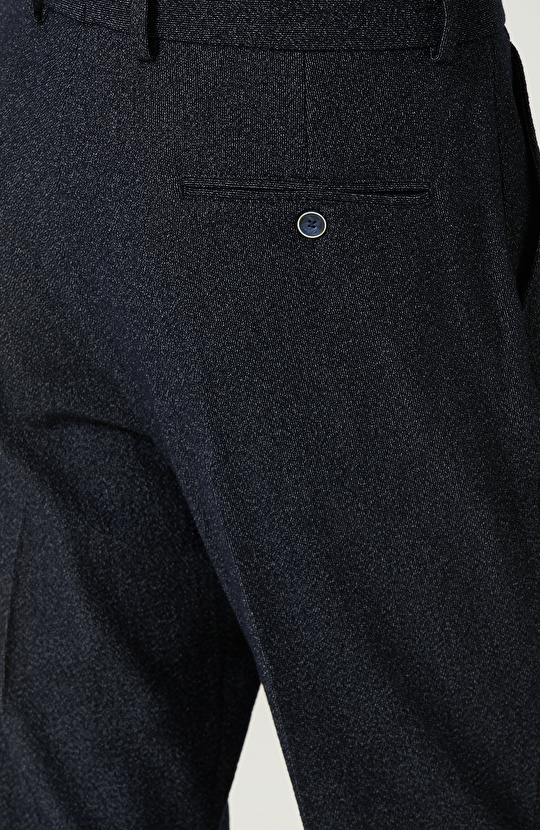 Lacivert Gofreli Örme Pantolon