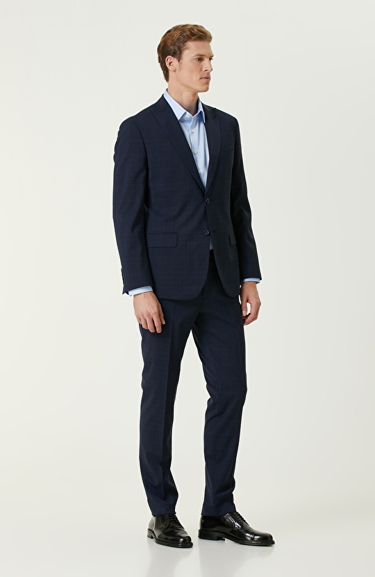 Lacivert Yün Karışımlı Takım Elbise