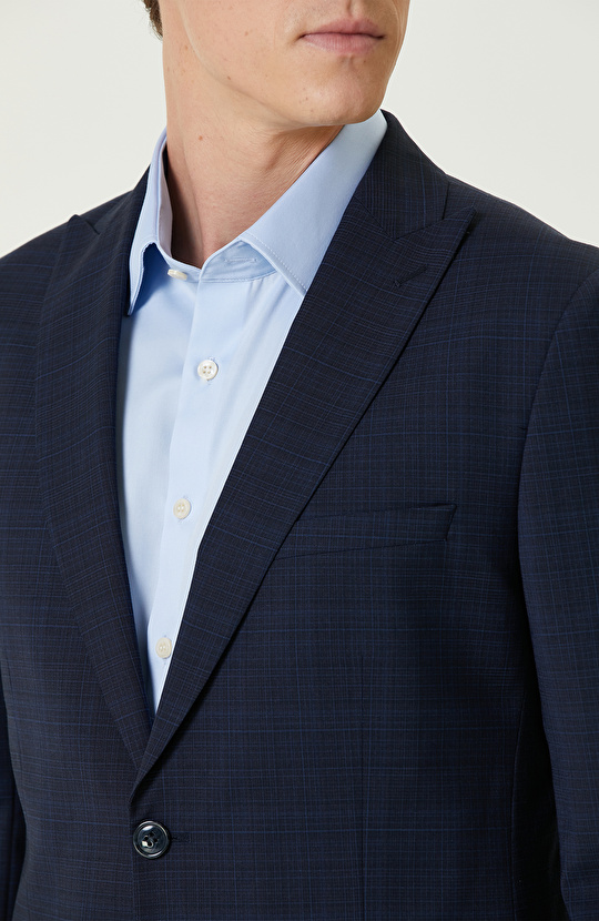 Lacivert Yün Karışımlı Takım Elbise