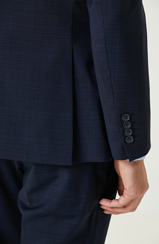 Lacivert Yün Karışımlı Takım Elbise