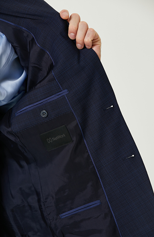 Lacivert Yün Karışımlı Takım Elbise