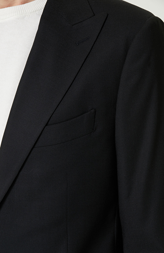 Yün Karışımlı Siyah Takım Elbise