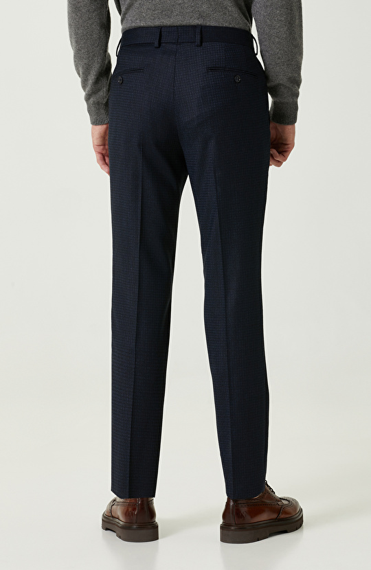 Desenli Lacivert Pantolon