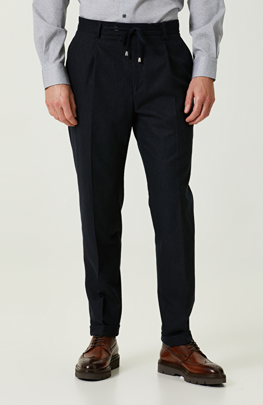 Lacivert Çizgili Pantolon