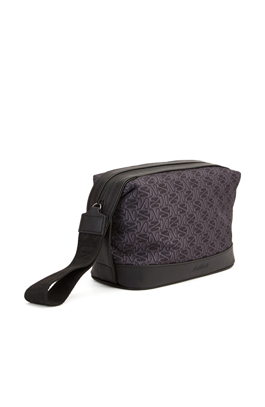 Siyah Lacivert Erkek Deri Kozmetik Çantası