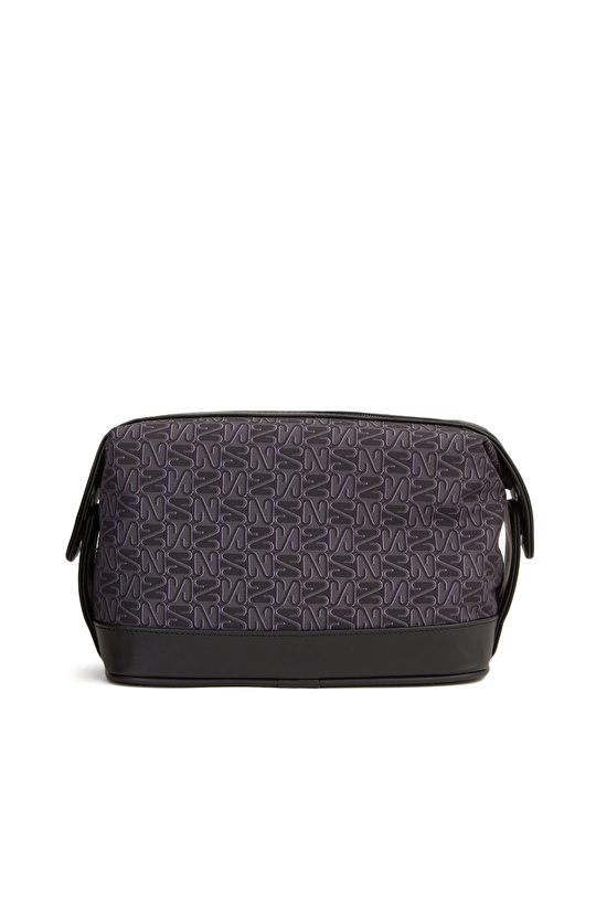 Siyah Lacivert Erkek Deri Kozmetik Çantası