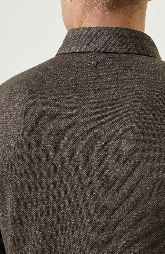 Örme Klasik Yaka Haki Gömlek