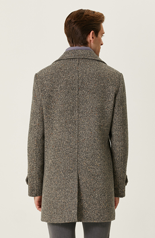 Açık Gri Tüvit Palto