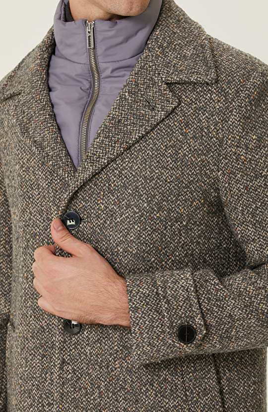 Açık Gri Tüvit Palto