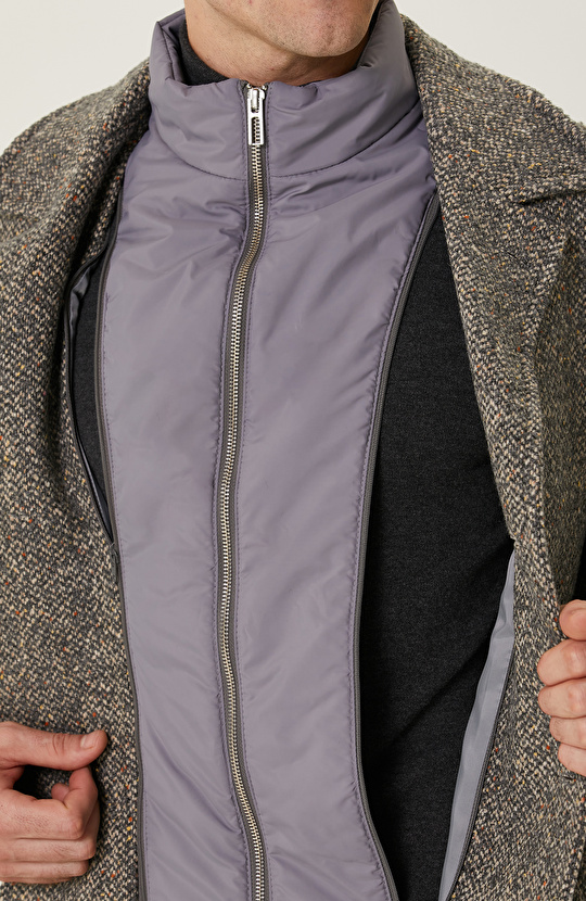 Açık Gri Tüvit Palto