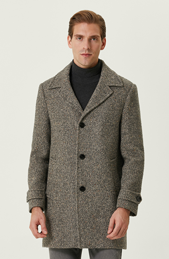 Açık Gri Tüvit Palto