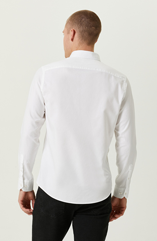 Pamuklu Beyaz Oxford Gömlek