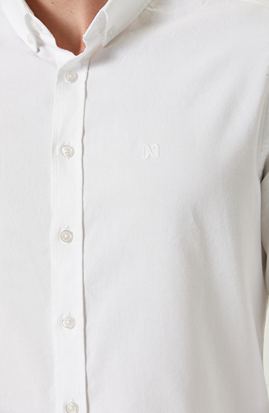 Pamuklu Beyaz Oxford Gömlek