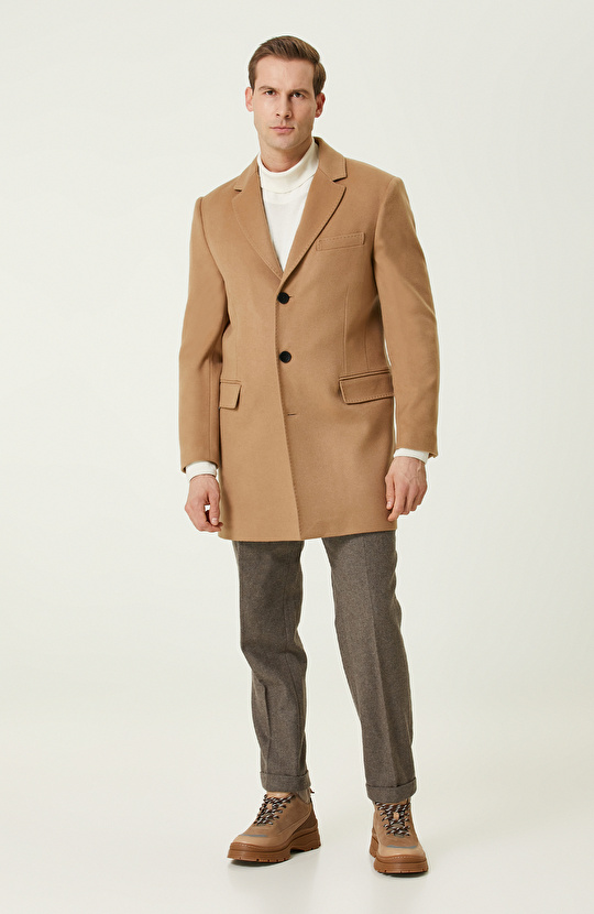 Camel Kaşmir Palto