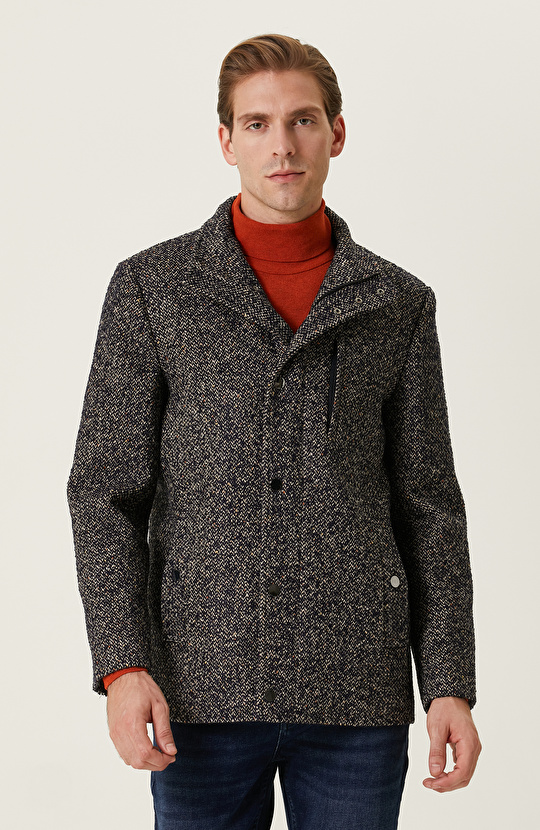 Lacivert Desenli Kaban