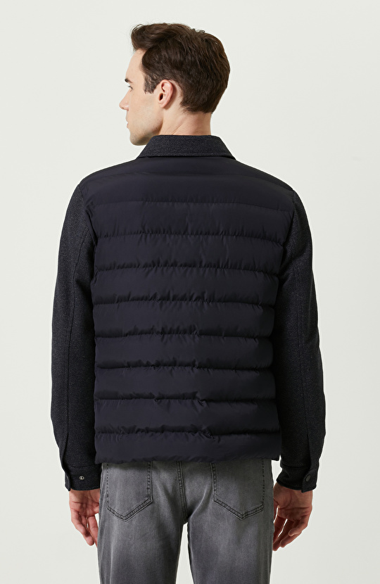 Lacivert Kapitone Mont