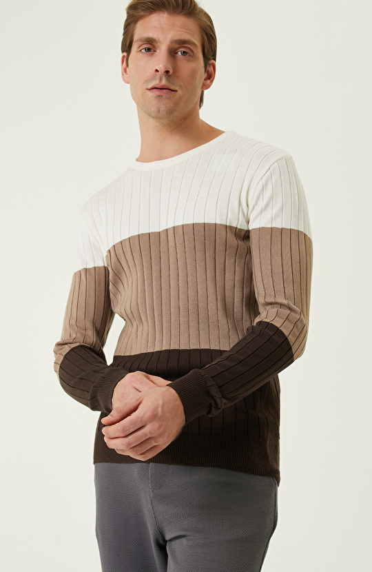 Vizon Ekru Bloklu Kazak