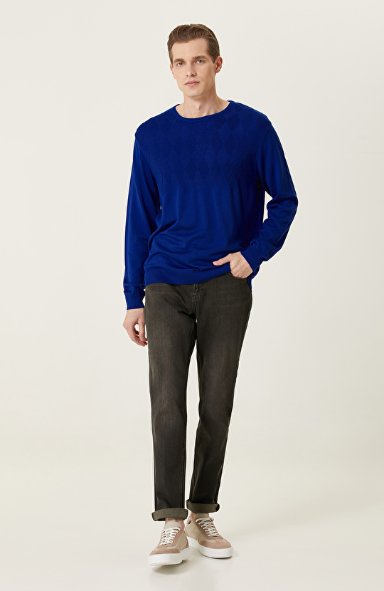 Saks Baklava Desenli Kazak