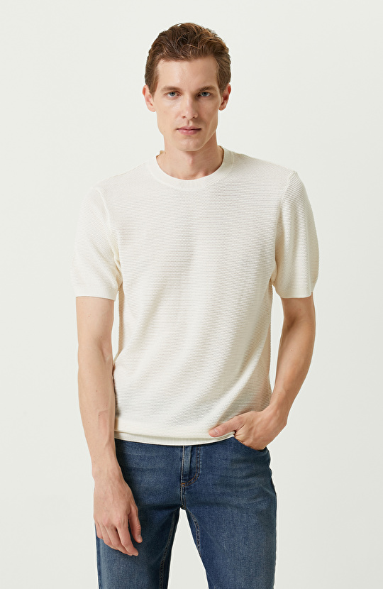 Ekru Pirinç Örgü Kazak