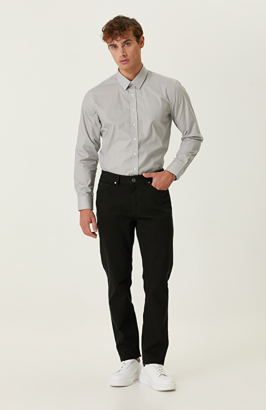 Siyah 5 Cepli Denim Pantolon