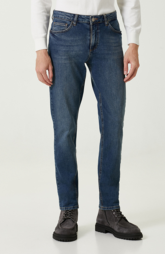 Lacivert 5 Cepli Denim Pantolon