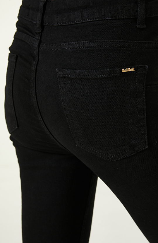 Siyah Push-Up Denim Pantolon
