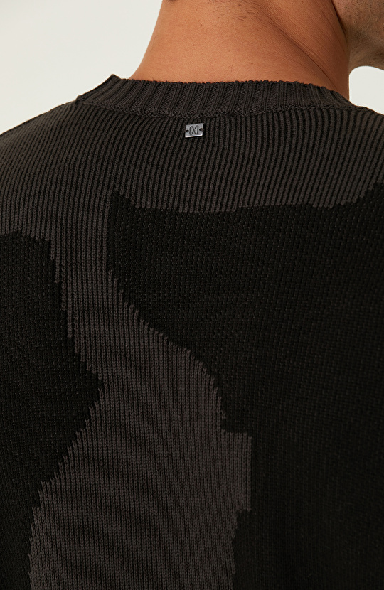 Siyah Kamuflaj Desenli Kazak