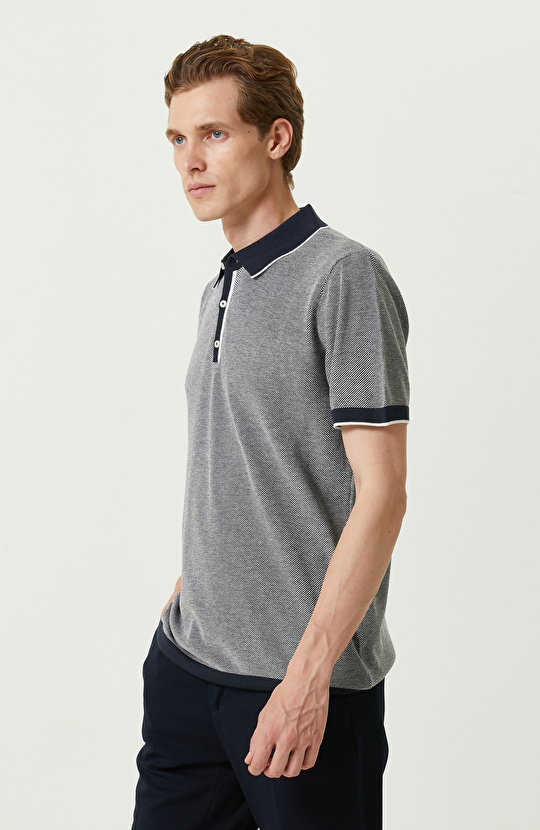 Lacivert Polo Yaka Kazak