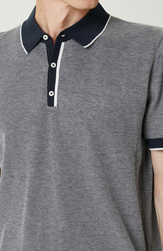 Lacivert Polo Yaka Kazak