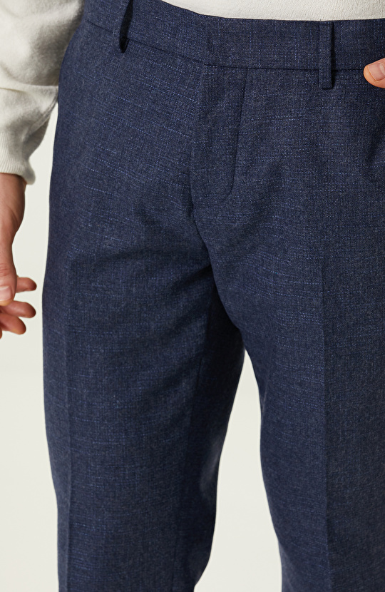 İndigo Kareli Yün Takım Elbise