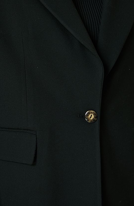 Siyah Kol Ucu Desenli Blazer Ceket