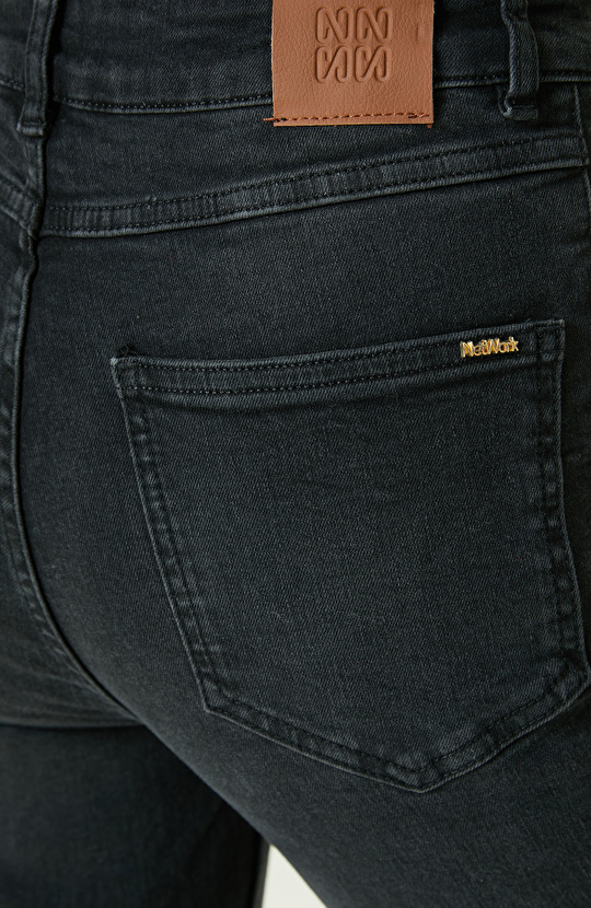 Antrasit Yüksek Bel Denim Pantolon