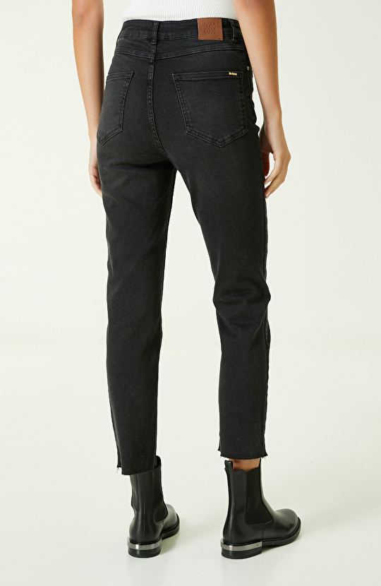 Antrasit Yüksek Bel Denim Pantolon