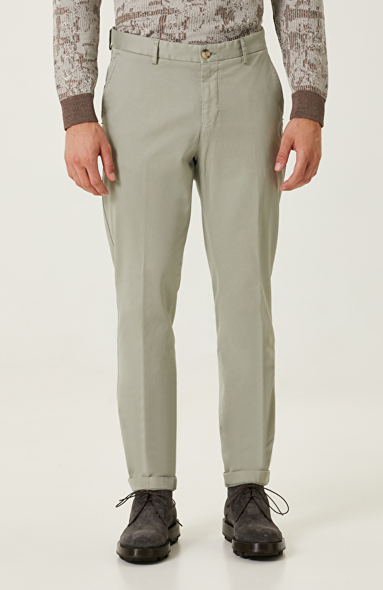 Açık Yeşil Diyagonal Pantolon