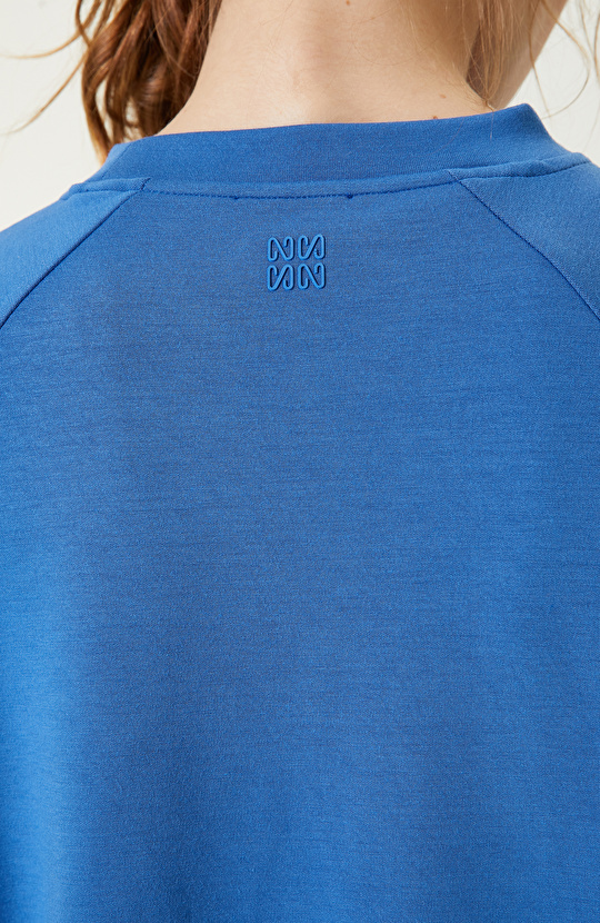 İndigo Bisiklet Yaka Sweatshirt