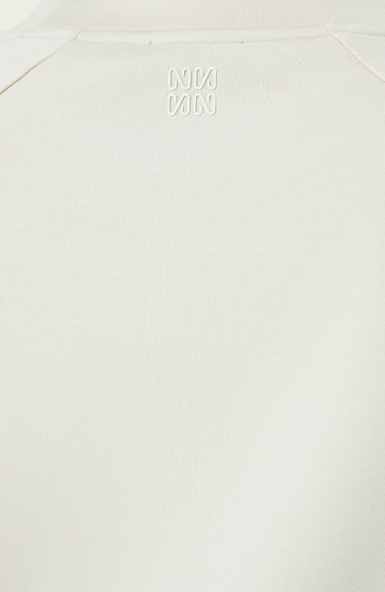 Bej Bisiklet Yaka Sweatshirt