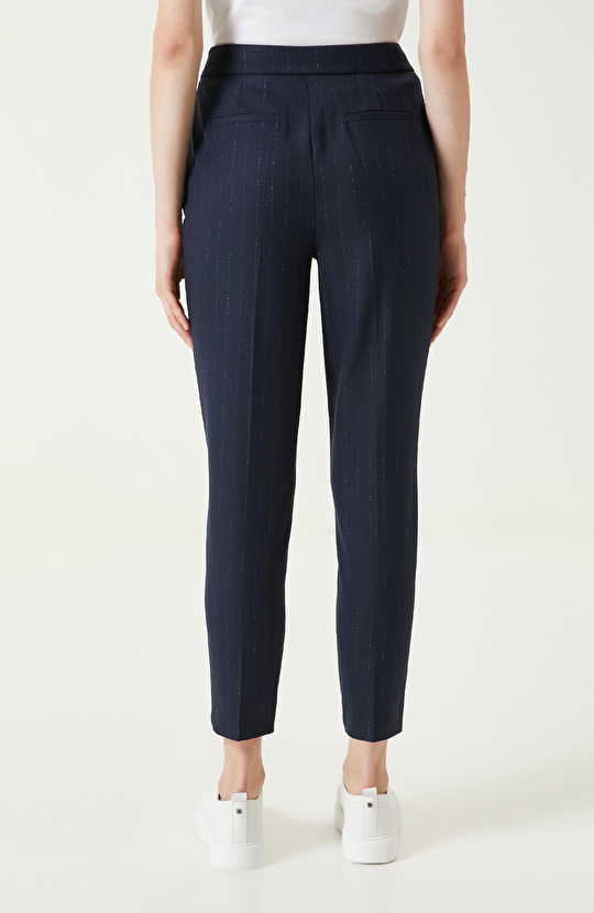 Lacivert Simli Çizgili Pantolon