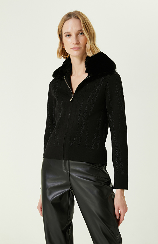 Siyah Jakarlı Hırka