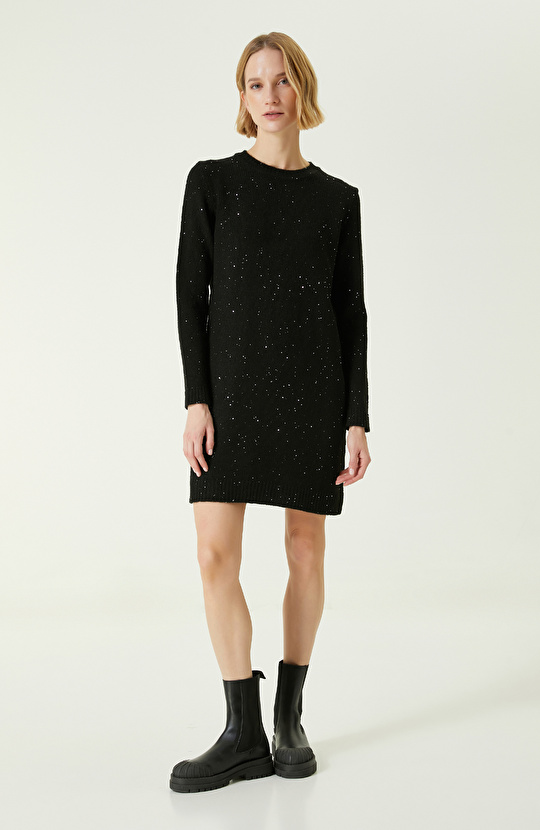 Siyah Payetli Elbise