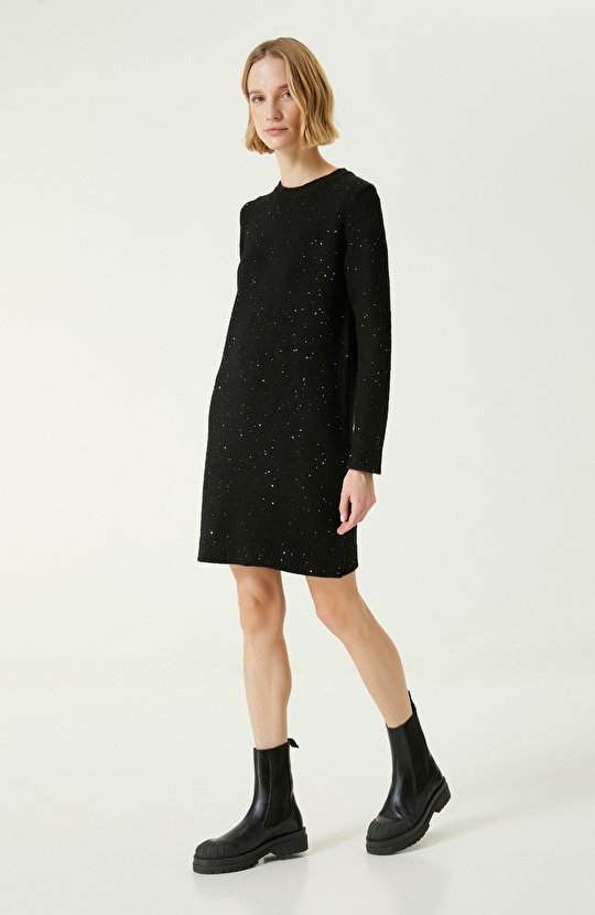 Siyah Payetli Elbise