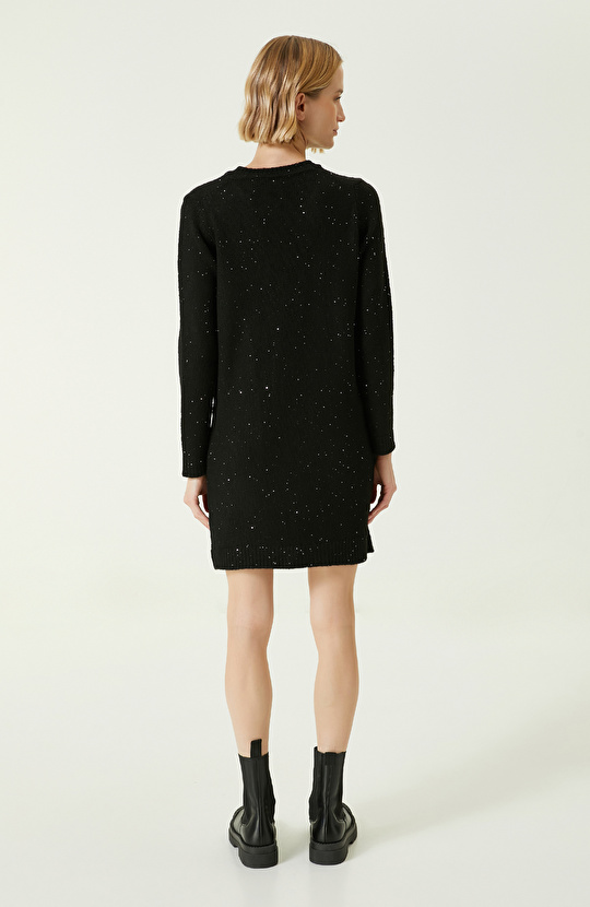 Siyah Payetli Elbise