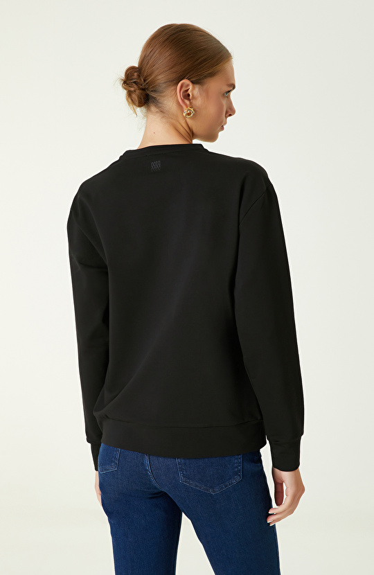 Siyah Payetli Sweatshirt