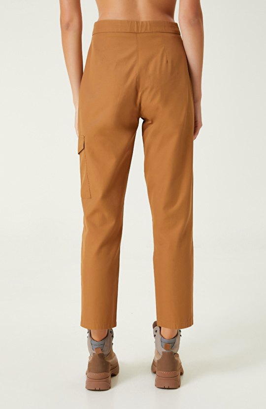 Camel Pamuklu Beli İpli Pantolon