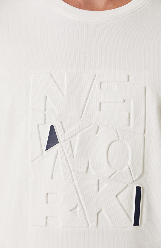 Ekru Baskılı Sweatshirt