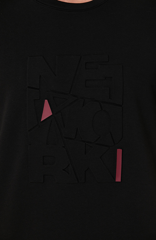 Siyah Baskılı Sweatshirt