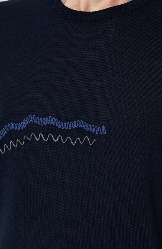 Lacivert Bisiklet Yaka Kazak