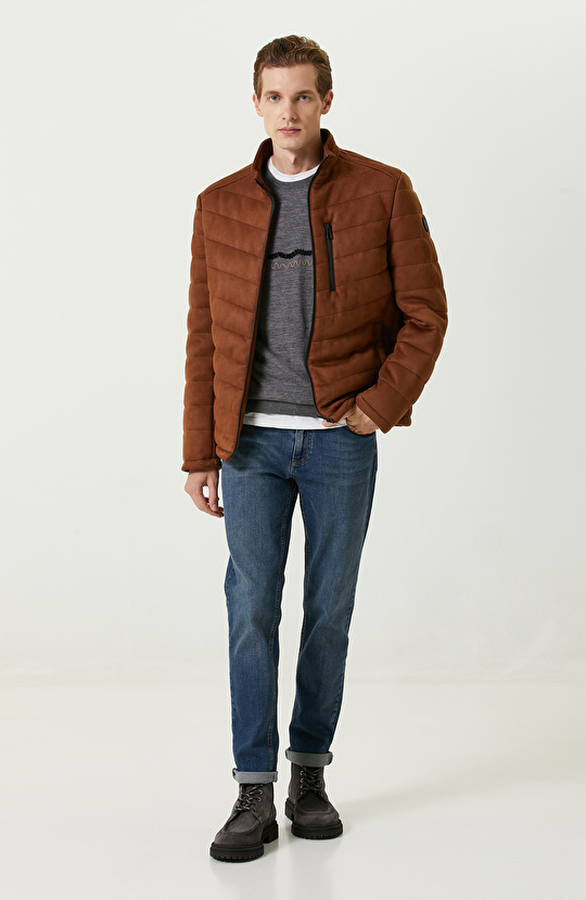 Gri Nakış Detaylı Kazak