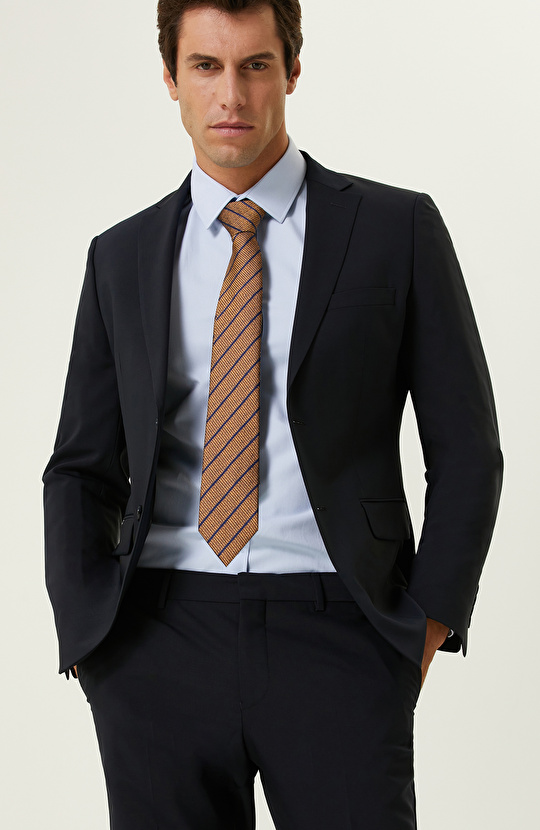 Lacivert Mono Yaka Takım Elbise