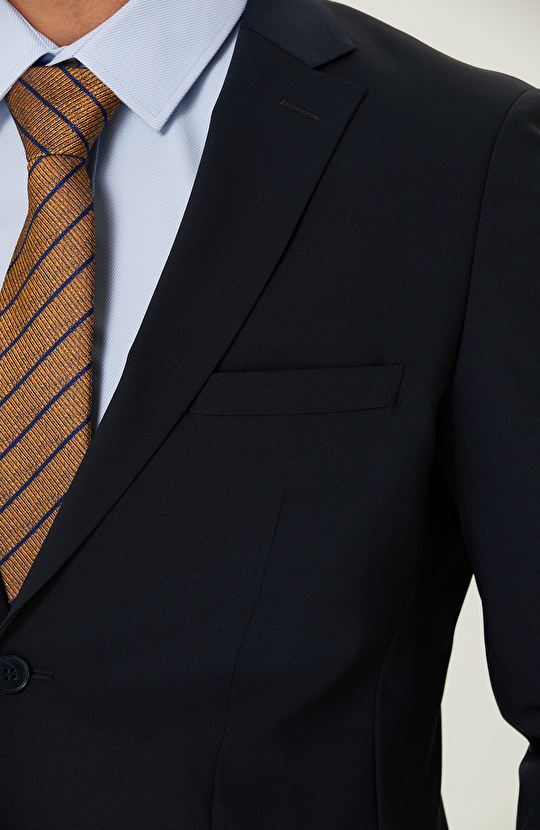 Lacivert Mono Yaka Takım Elbise