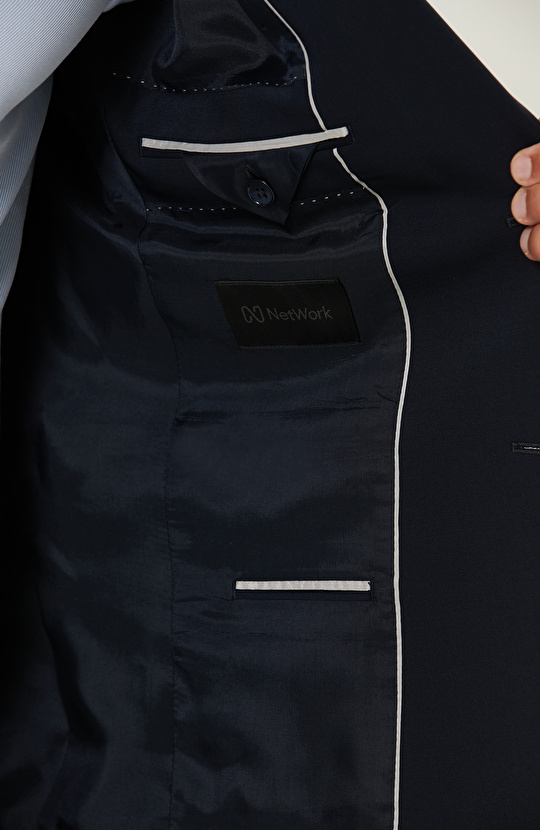 Lacivert Mono Yaka Takım Elbise